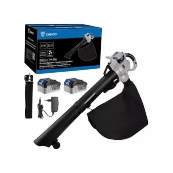 Воздуходувка-пылесос садовая аккумуляторная бесщеточная DEKO DKBL22, 20В, 2x4.0Ач