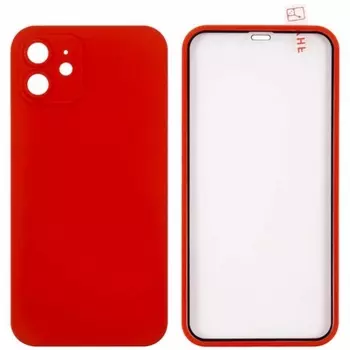 Защитный комплект Red Line 360° Full Body для iPhone 12 (чехол+стекло), красный
