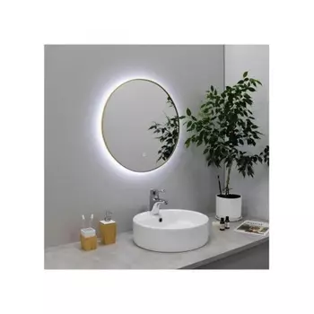 Зеркало FIXSEN с подсветкой LED круглое 70х70 см золото-сатин (FX-1070G)