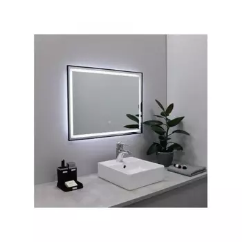 Зеркало FIXSEN с подсветкой LED прямоугольное 80х60 см черное (FX-2080B)