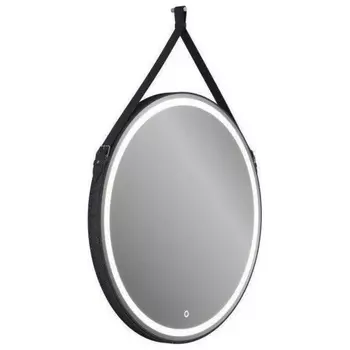 Зеркало Teymi Tiko D65 с LED, сенсор, черный кожаный ремень T20903S