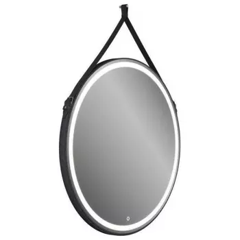 Зеркало Teymi Tiko D80 с LED, сенсор, черный кожаный ремень T20904S