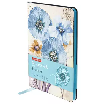 112077, Блокнот А5 (143x210 мм), BRAUBERG VISTA "Delicate flowers", под кожу, гибкий, 80 л., 112077