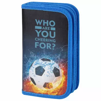 271030, Пенал ЮНЛАНДИЯ, 3 отделения, полиэстер, 19х11 см, "Football power", 271030