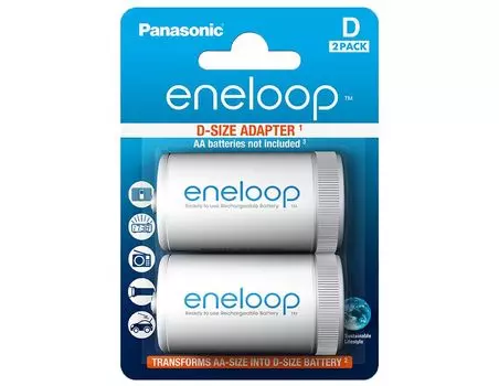 Адаптер Panasonic Eneloop BQ-BS1E/2E тип D (2 шт)