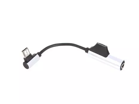 Адаптер-переходник Barn&amp;Hollis Type-C – AUX (Jack 3.5 mm) + зарядка, серый