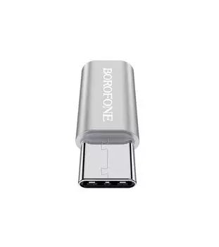 Адаптер-переходник Borofone BV4, Micro USB – Type C серебристый (90335)