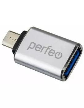 Адаптер Perfeo PF-VI-O012 USB - MicroUSB OTG 3.0 Silver PF_C3002