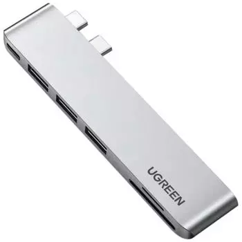 Адаптер UGREEN CM251 (60560) USB-C Multifunction Adapter with Ethernet Interface серый