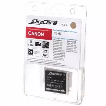Аккумулятор DigiCare PLC-6L / NB-6L / PowerShot SX270, SX280, SX500, SX260 HS, SX500, IXUS 310 HS