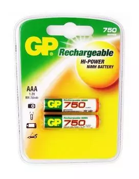 Аккумулятор GP 75AAAHC AAA NiMH 750mAh (2шт)