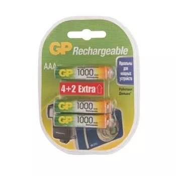 Аккумулятор GP Rechargeable 1000AAAHC AAA NiMH 1000mAh (6шт)