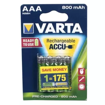 Аккумулятор VARTA AAA 800 mAh R2U (уп 4 шт)