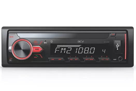 Автомагнитола ACV AVS-813BM (1din/съемная панель/мультицвет/Bluetooth/USB/SD/FM/4*50)