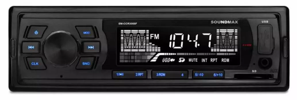 Автомагнитола Soundmax SM-CCR3055F 1DIN 4x45Вт