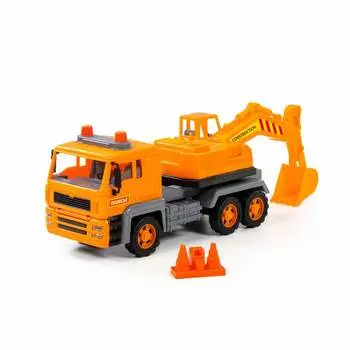 Автомобиль-экскаватор "Алмаз" инерционный (в сеточке) 86709