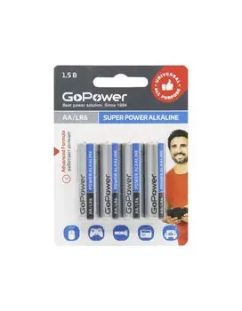Батарейка GoPower LR6 AA BL4 Alkaline 1.5V (4/48/576) блистер (4 шт.)