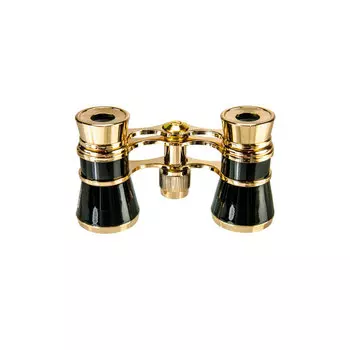 Бинокль театральный Veber Opera БГЦ 3x25 с цепочкой, черный/золотой