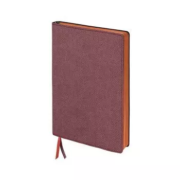 Бизнес-блокнот BRAUBERG Tweed, А5 148x213 мм, под ткань, линия, 128 л., бордо, 110963