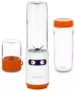 Блендер Kitfort Shake &amp; Take "2 в 1" KT-3033-4 бело-оранжевый