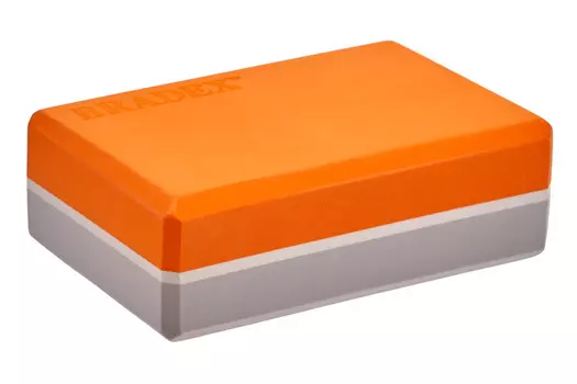 Блок для йоги Bradex SF 0731, оранжевый (Block yoga orange/grey 1575c/Cool Grey 4c)