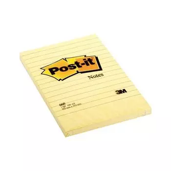 Блок самоклеящ. (стикер) POST-IT ORIGINAL 102х152 мм, 100 л., линованный, желтый, 660