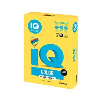 Бумага IQ color, А3, 80 г/м2, 500 л., интенсив канареечно-желтая, CY39