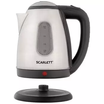 Чайник электрический Scarlett SC-EK21S88 1.8л. 2200Вт черный/серебристый (корпус: нержавеющая сталь)