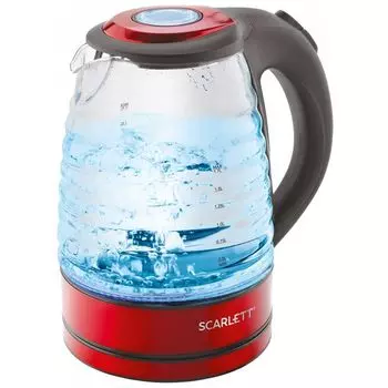 Чайник электрический Scarlett SC-EK27G62 1.7л. 2200Вт красный (корпус: стекло)