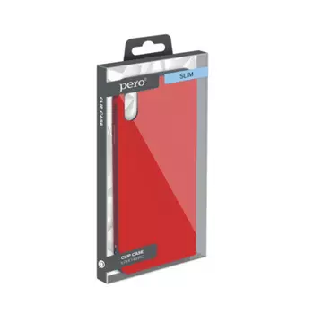 Чехол клип-кейс PERO LIQUID SILICONE для Samsung A41 красный