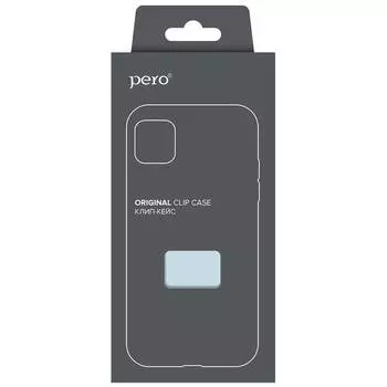 Чехол клип-кейс PERO софт-тач для Apple iPhone SE 2020 голубой