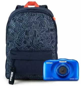 Цифровой фотоаппарат Nikon Coolpix W150 Blue Backpack Kit