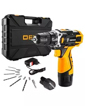 Дрель-шуруповерт аккумуляторная Deko DKCD12FU-Li Set 3 + набор 13 предметов 063-4173
