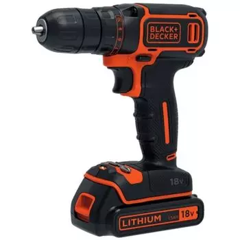 Дрель-шуруповерт Black &amp; Decker BDCDC18K1B-QW аккум. патрон:быстрозажимной (кейс в комплекте)