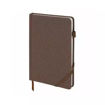 Ежедневник недатированный А5 (138x213 мм) BRAUBERG "Finest", 136 л., кожзам, резинка, коричневый, 111870
