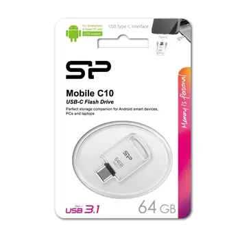 Флешка 64Gb Silicon Power Mobile C10 USB Type-C 3.1 Gen 1 white
