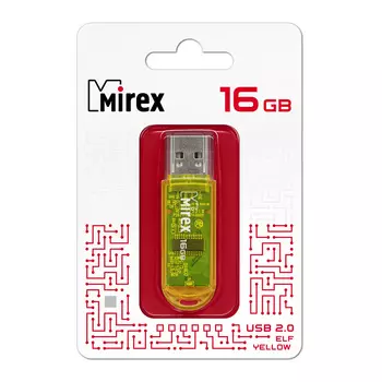 Флешка Mirex 13600-FMUYEL16 16GB Elf USB 2.0 Желтый