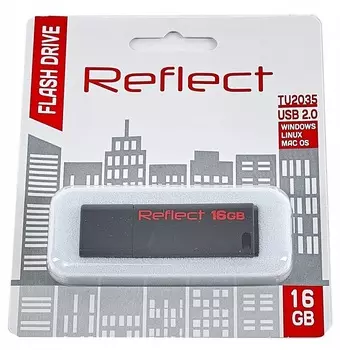 Флешка REFLECT 16GB TU2035 черный (RFFD-16GB-TU2035BK)
