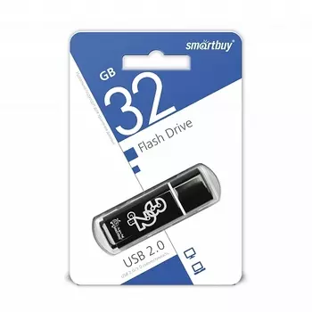 Флешка SmartBuy 32Gb Glossy black USB 2.0