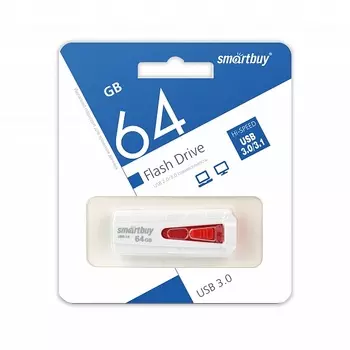 Флешка SmartBuy Iron White-Red 64Gb (SB64GBIR-W3)