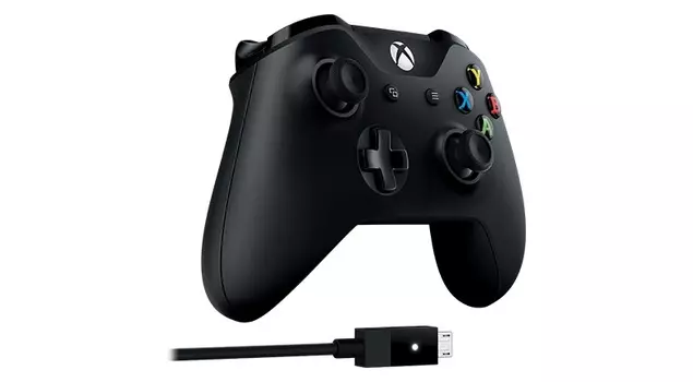 Геймпад Microsoft Xbox One + USB кабель для ПК (4N6-00002) черный
