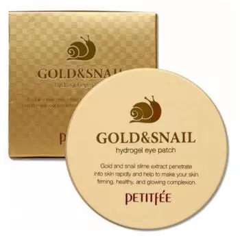 Гидрогелевые патчи для области вокруг глаз Petitfee Gold &amp; Snail Hydrogel Eye Patch, 60шт