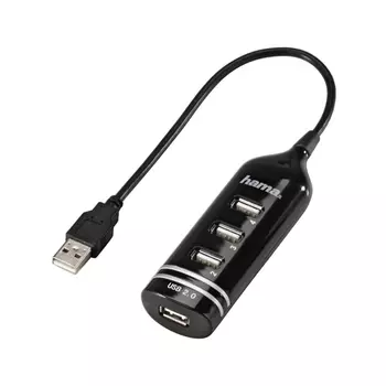 Хаб-разветвитель USB 2.0 Hama 00039776 4порт. черный