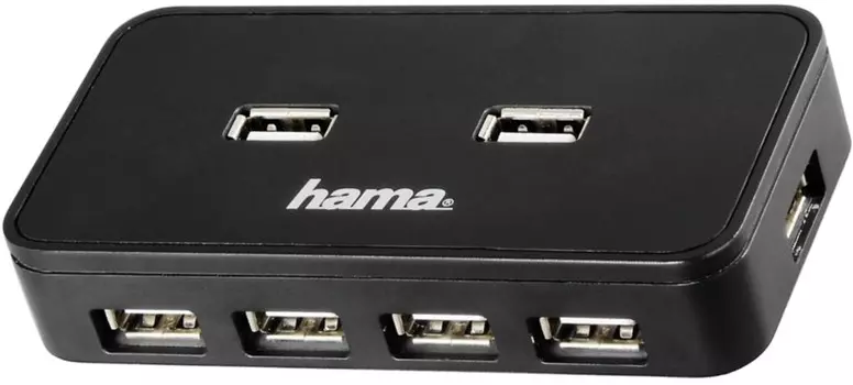 Хаб-разветвитель USB 2.0 Hama Active1:7 7порт. черный (00039859)