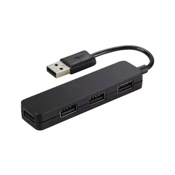 Хаб-разветвитель USB 2.0 Hama Slim 4порт. черный (00012324)