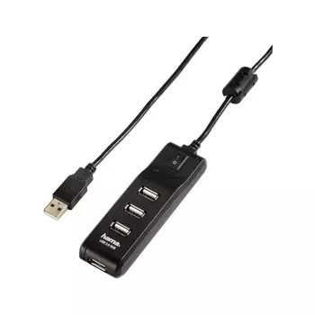 Хаб-разветвитель USB 2.0 Hama Switch 4порт. черный (00054590)