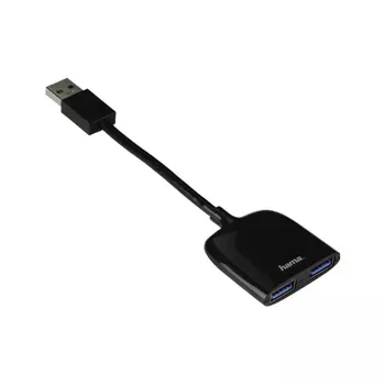 Хаб-разветвитель USB 3.0 Hama Mobil 2порт. черный (00054132)