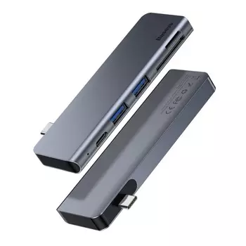 Хаб-разветвитель USB Baseus Harmonica 5in1 HUB Adapter Grey CAHUB-K0G