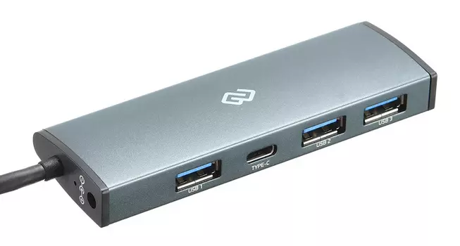 Хаб-разветвитель USB-C Digma HUB-3U3.0С-UC-G 4порт. серый