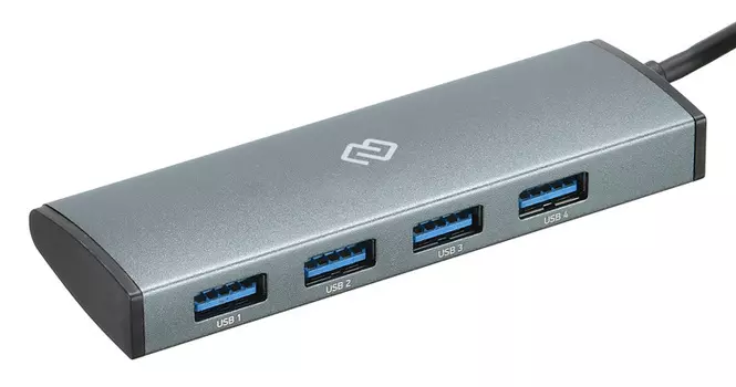 Хаб-разветвитель USB-C Digma HUB-4U3.0-UC-G 4порт. серый